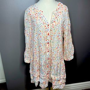 Maeve cream lightweight dress, speckled print